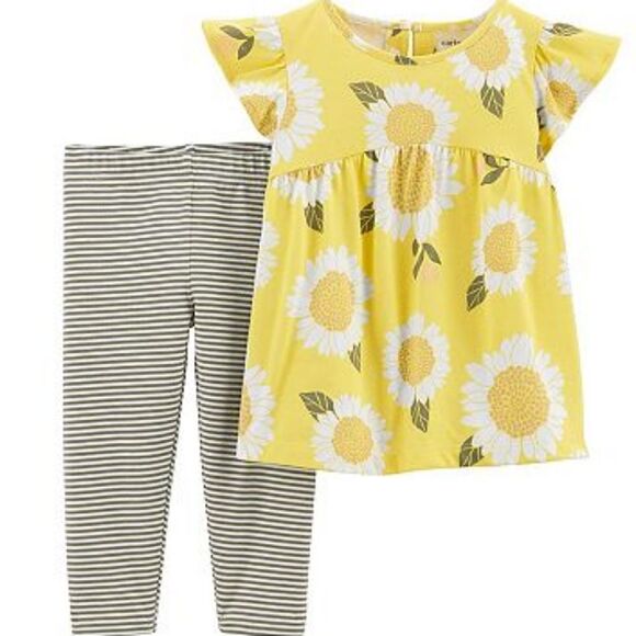 NWT Daisy Tee & Leggings Set Toddler Girl Carter's 2-Piece - Picture 3 of 3